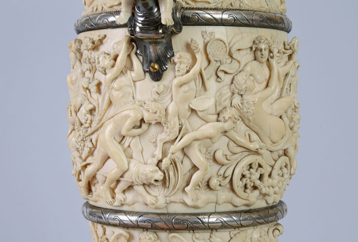 Carved Ivory Ewer and Charger